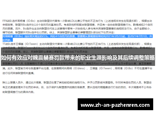 如何有效应对魏震禁赛罚款带来的职业生涯影响及其后续调整策略